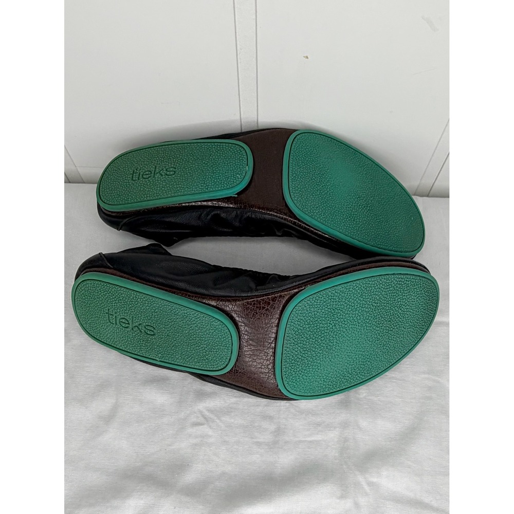 Tieks by Gavrieli Matte Black Leather Foldable Ballet Flats Shoes Womens 10 - Picture 4 of 4